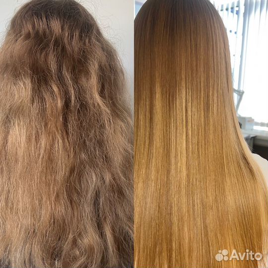 Кератиновое выпрямление волос