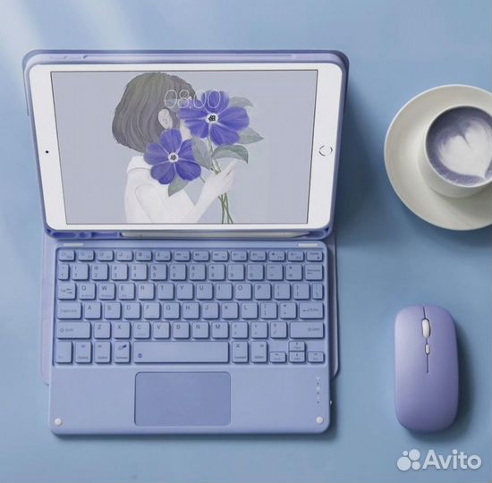 Чехол с беспроводной клавиатурой и мышью