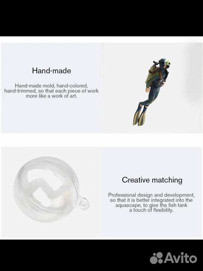 Дайвер в аквариум новый