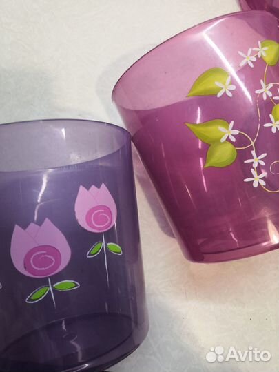 Горшки для орхидей с поддонами 4 шт