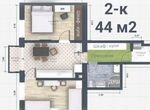 2-к. апартаменты, 44 м², 4/5 эт.