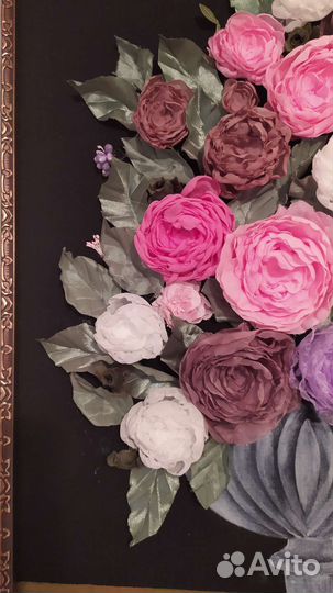 Картина (пионы из шифона)