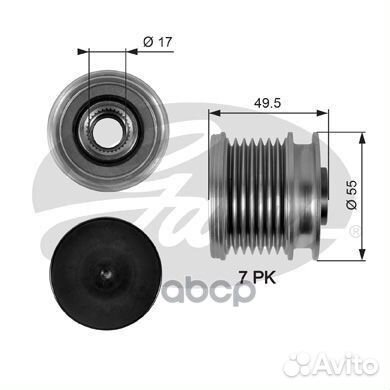 Шкив генератора 7789-10057 OAP7086 Gates