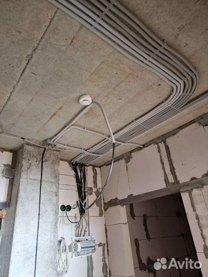 Электромонтаж под ключ; Услуги электрика