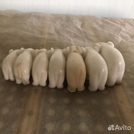 Семь слоников на счастье винтаж мрамор СССР