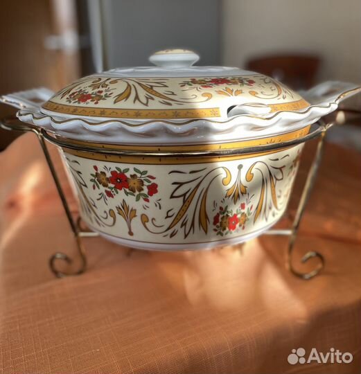 Блюдо фарфор для подачи блюд с подогревом