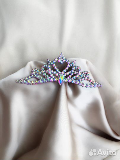 Украшение диадема корона на пучок для гимнастики