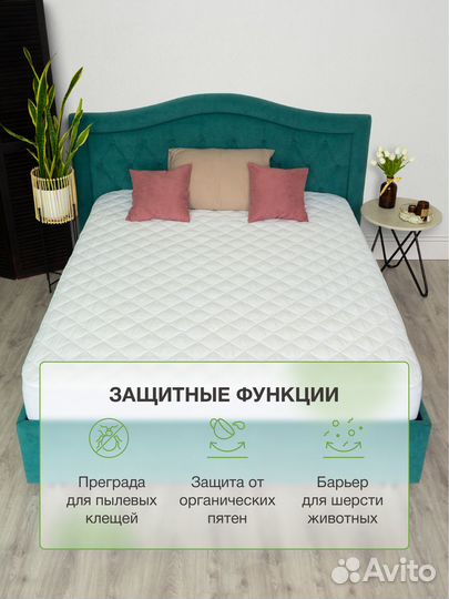 Наматрасник 80х200 на резинке с бортами стеганный