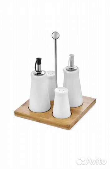 Новый набор для специй Walmer Bamboo, белый