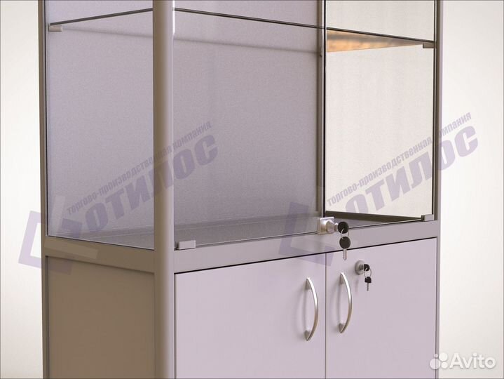 Витрина стеклянная в алюминиевом профиле (втл.001)