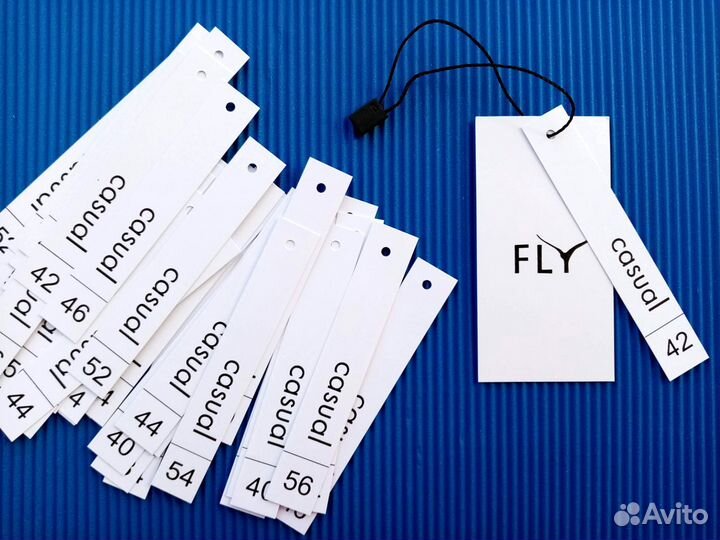 Этикетка картонная с размерником бирка