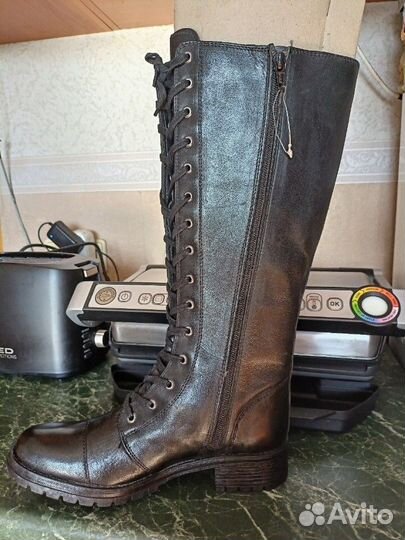 Сапоги со шнуровкой нат кожа