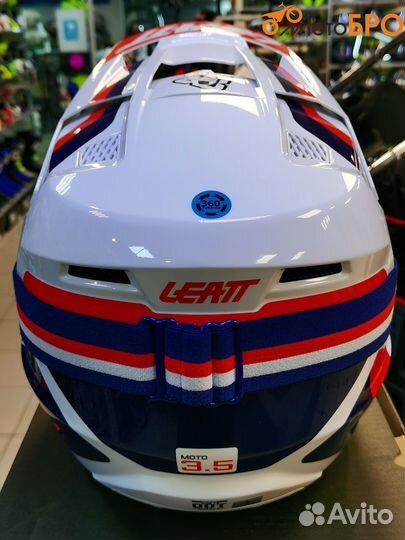 Шлем кроссовый Leatt Moto 3.5 V24 royal с очками