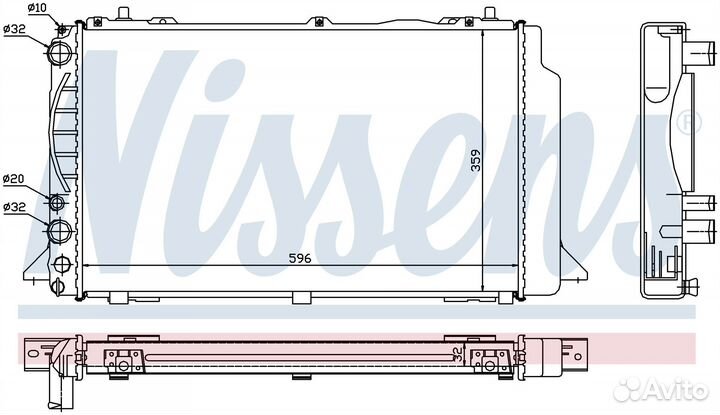 Радиатор охлаждения двс audi 80 B4 (1992) 80 2.0