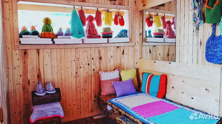 Вязаные подушки и пледы