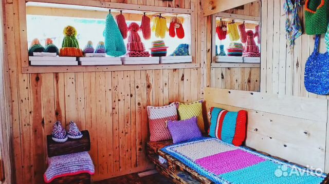 Вязаные подушки и пледы