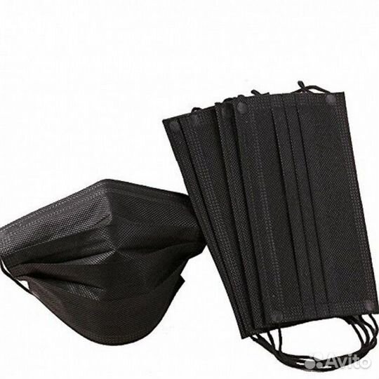 Маски одноразовые черные