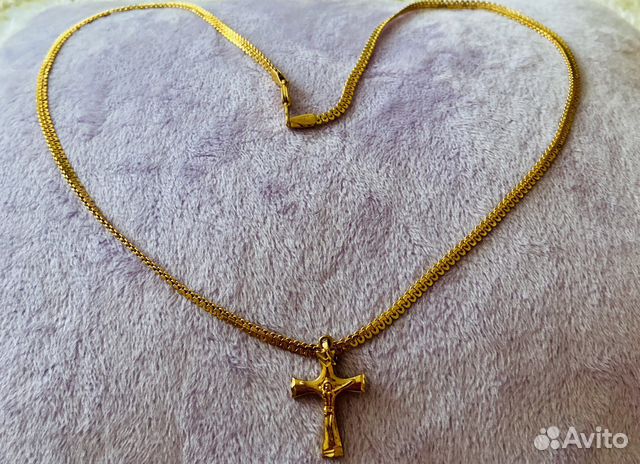 Цепочка и крестик из медицинского золота