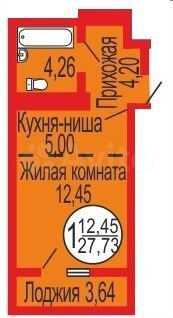 Квартира-студия, 27 м², 16/17 эт.
