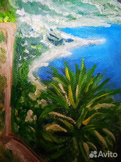 Картина, Море, маслом, Греция 30х30 см