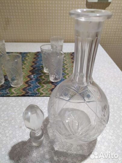 Графин со стаканами. Хрусталь