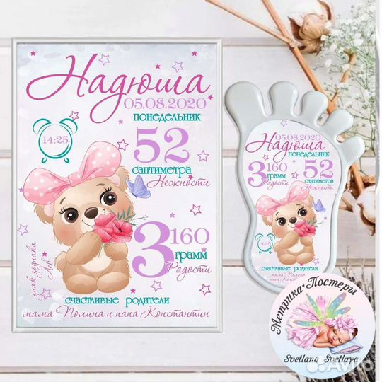 Метрика (подарок новорожденному)