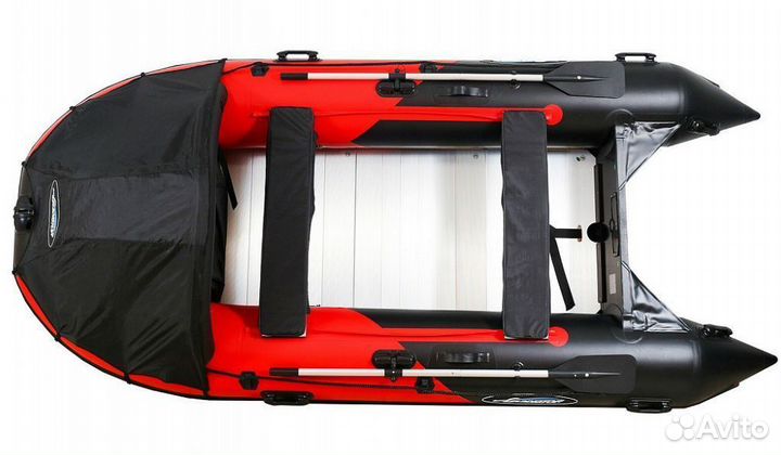 Надувная лодка gladiator D370AL красный/черный
