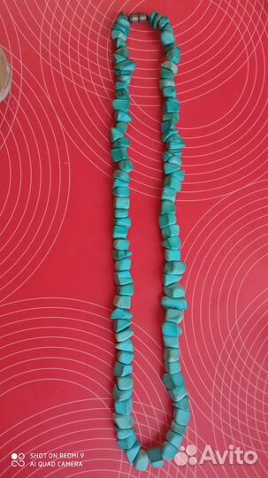Бусы бирюза натуральный камень винтаж СССР