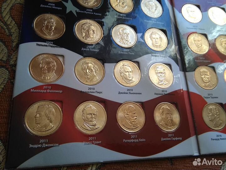 Набор монет 1 доллар США Президенты 40 шт. в альб