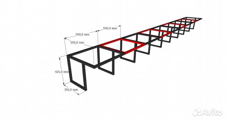 Каркас метллической для скамьи