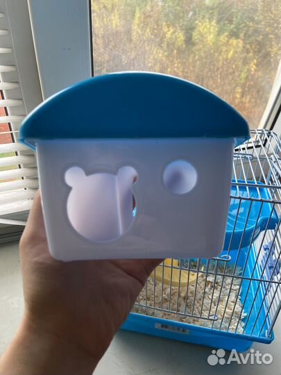 Клетка для грызуновс сколесом домиком и поилкой