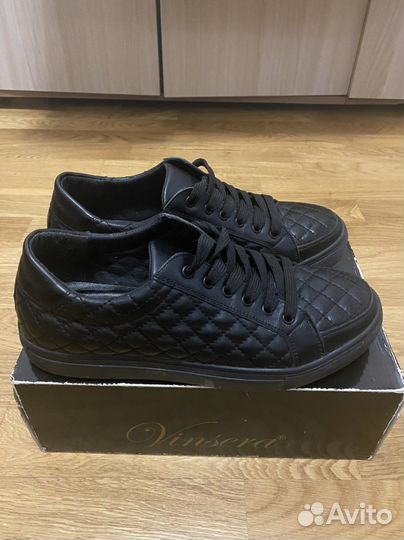 Мужские кожаные кеды