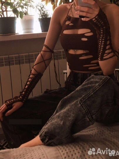 Митенки вязаные