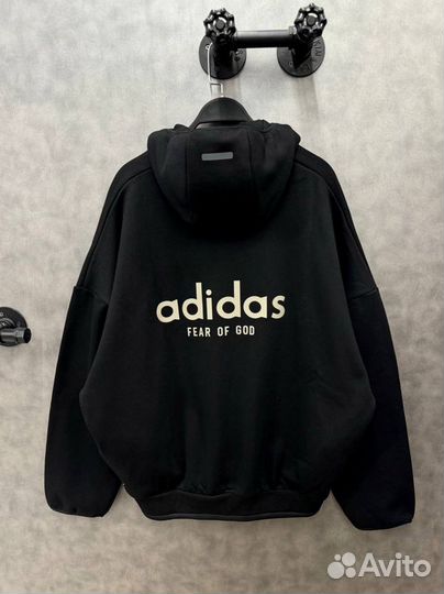 Худи Adidas & Fear of God Оверсайз (на флисе)