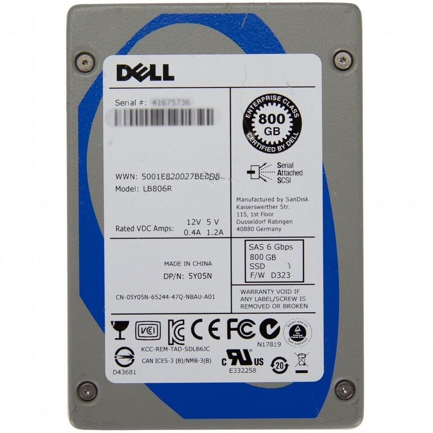 [SDLB6JC] Dell 5y05n 800gb Sdlb6jc