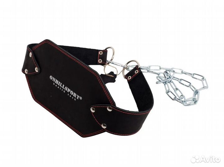 Пояс кожаный с цепью (атлетический) 85 см