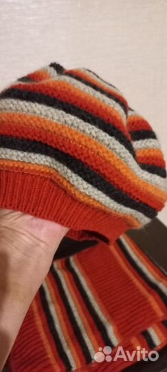 Комплект шапка и шарф женские шерсть