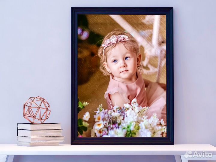 Портрет по фото на холсте
