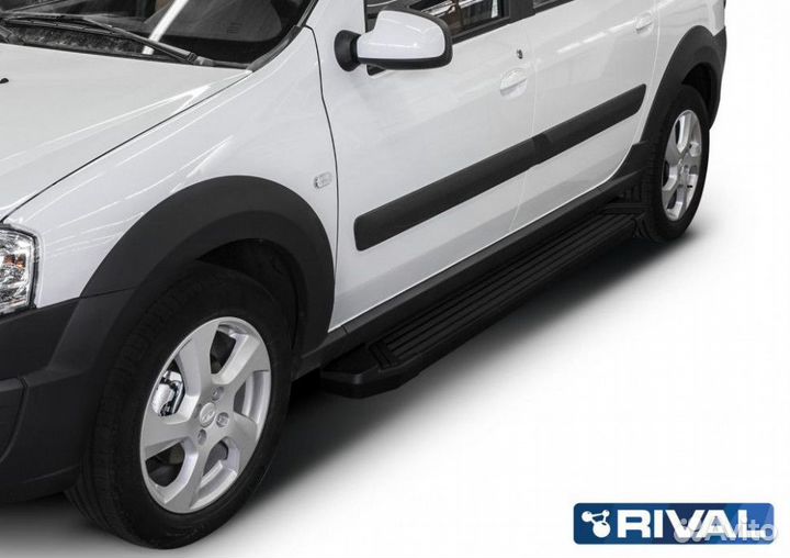 Пороги-подножки LADA Largus Cross 2014-2021 Black