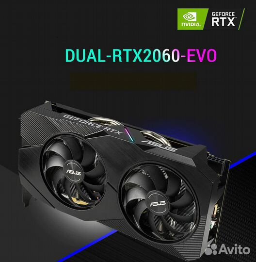 Игровая Новая Видеокарта asus dual-RTX2060-12G-EVO