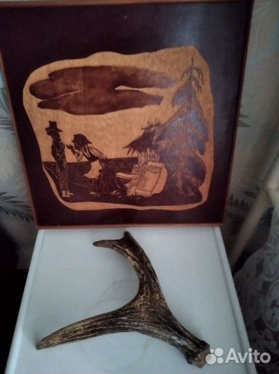 Продам картину ручной работы и рога оленя