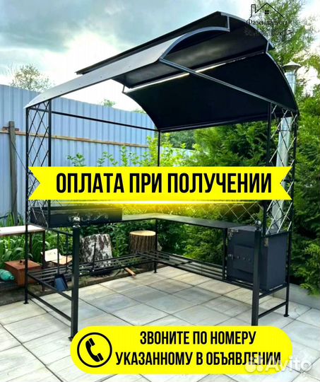 Мангал с печью под казан