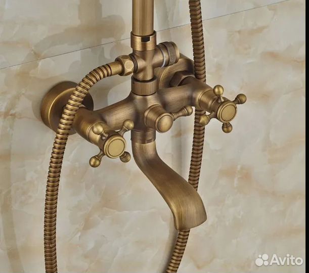 Душевая система ретро латунь барашки