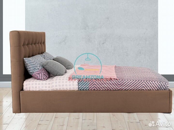 Кровать Кайли с мягким изголовьем в рассрочку