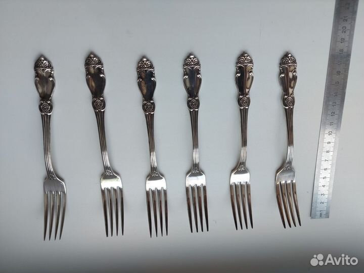 Вилки мельхиор посеребренные
