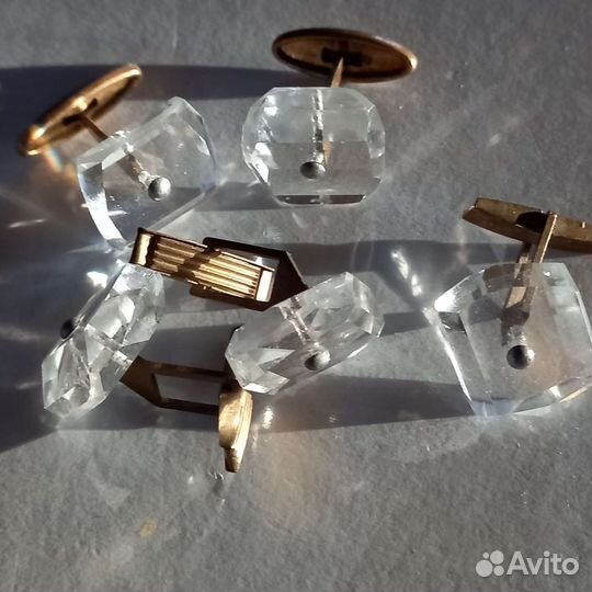 Запонки горный хрусталь СССР
