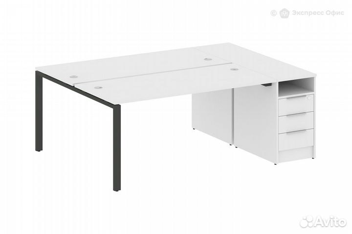 Стол-бенч двойной с опорной тумбой Metal system st