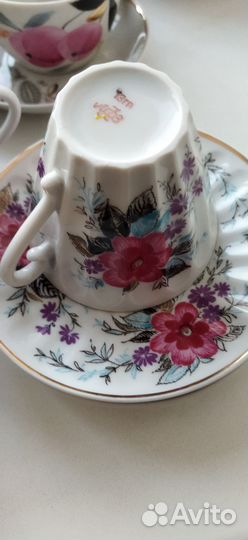 Чайные пары СССР костяной фарфор, новые