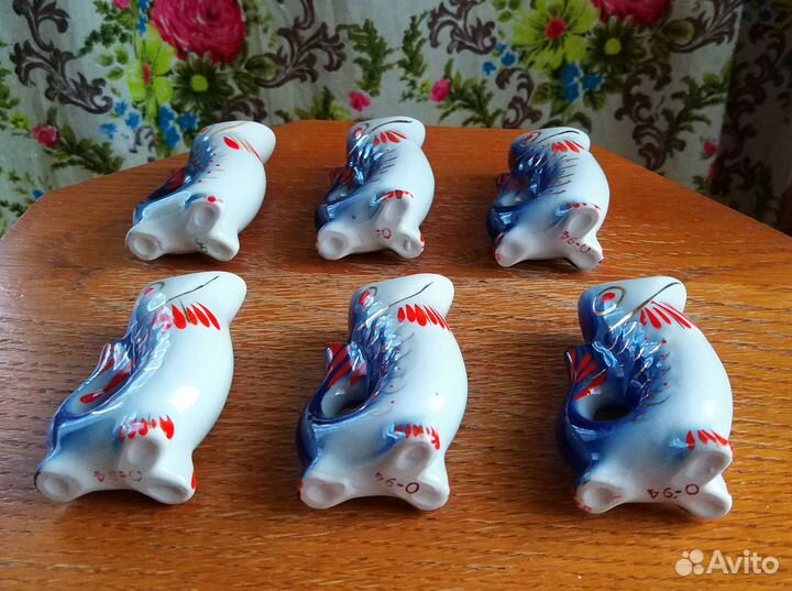 Фарфор набор для крепких напитков.(Рыбки)