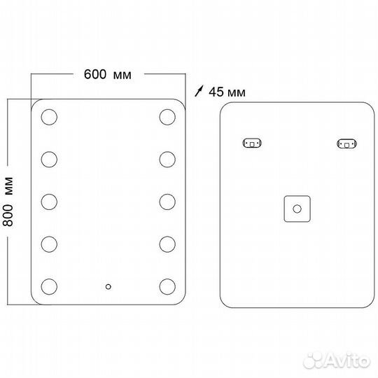 Зеркало Grossman Neon 60 146080 с подсветкой с се